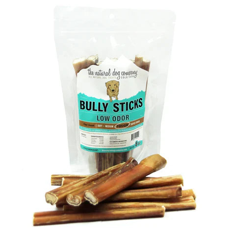 Natural Dog 6in Bully Sticks Natural Scent (8oz Bag)