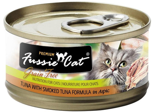 Fussie Cat Premium Grain Free Tuna with Smoked Tuna in Aspic Canned Cat Food