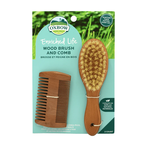 Oxbow Animal Health Enriched Life  Wood Brush & Comb