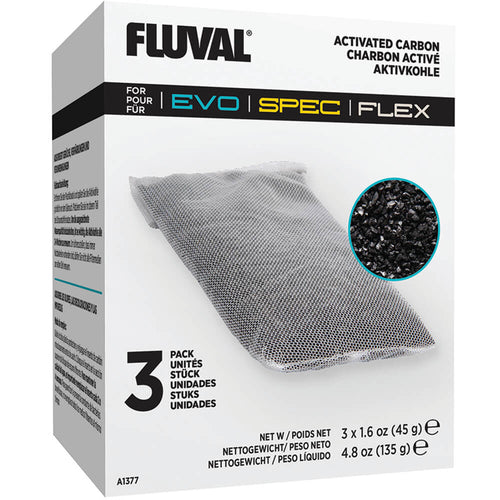 Fluval Carbon for Spec/Evo/Flex Aquarium Kit (1.6 oz / 45 g 3-Pack)