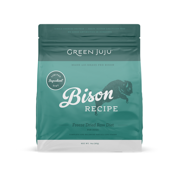 Green Juju Freeze Dried Raw Bison Recipe for Dogs (14-oz)