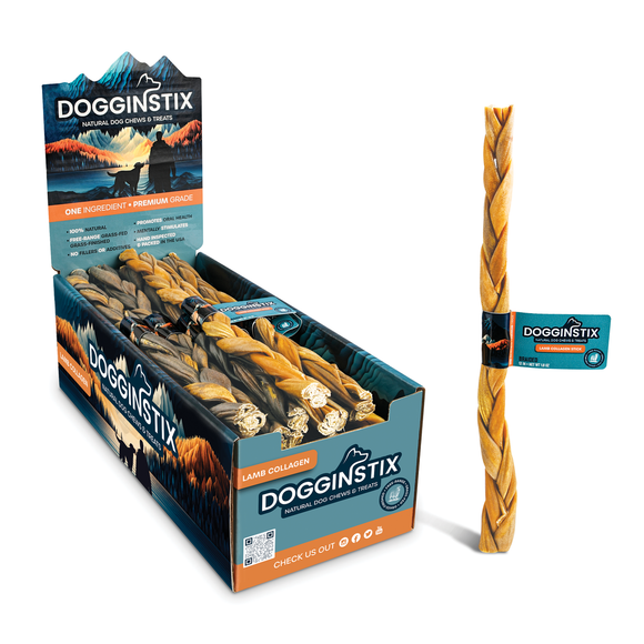 Dogginstix Braided Lamb Collagen 12