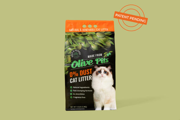 Paco & Pepper Made from Olive Pits Natural 0% Dust Clumping Cat Litter