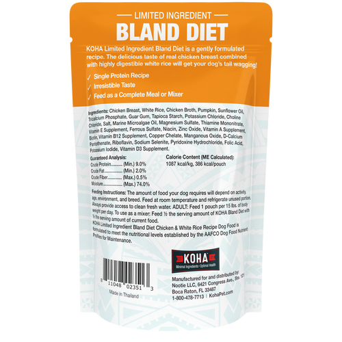 Koha Limited Ingredient Bland Diet Chicken & White Rice Recipe for Dogs