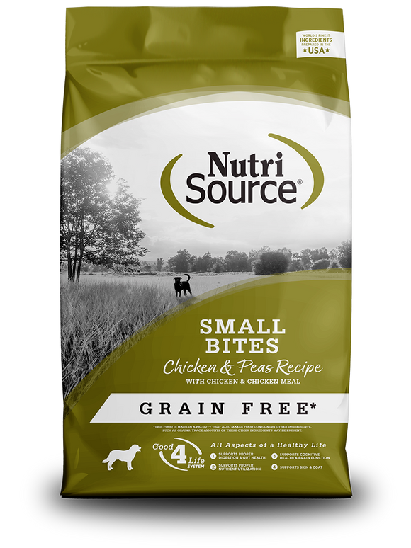 NutriSource® Grain Free Small Bites Chicken & Peas Recipe Dry Dog Food