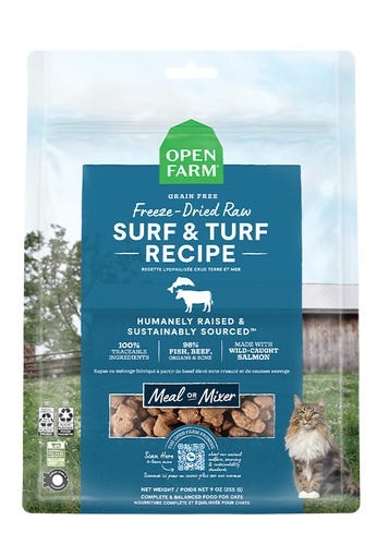 Open Farm Surf & Turf Freeze Dried Raw Cat Food (9 oz)