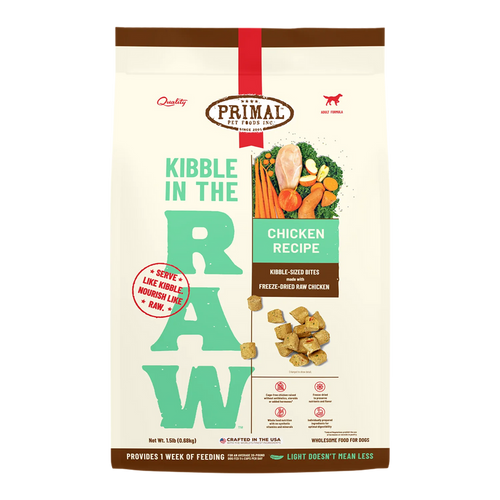 Primal Pet Foods Kibble in the Raw Chicken Recipe for Dogs