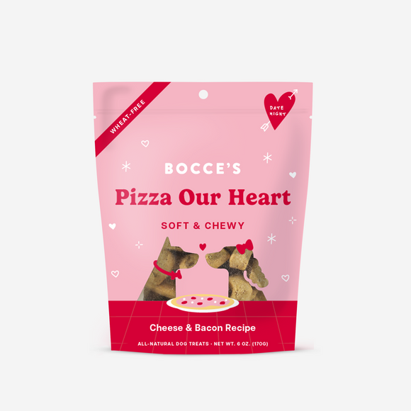 Bocce’s Bakery Date Night Soft & Chewy Treats Pizza our Heart Dog Treats (6-oz)