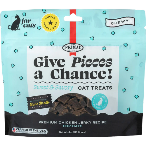 Primal Pet Foods Give Pieces a Chance Jerky Treats for Cats Chicken Recipe