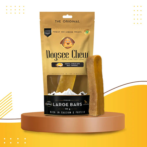 Dogsee Turmeric Large Bars Long-Lasting Dental Chews For Large Dogs