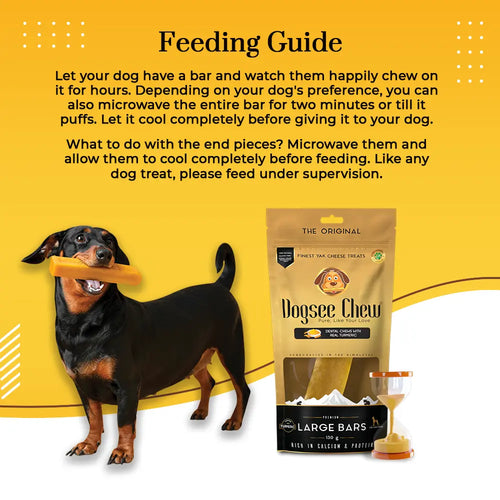 Dogsee Turmeric Large Bars Long-Lasting Dental Chews For Large Dogs