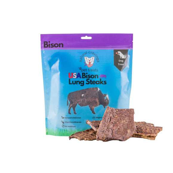 Natural Cravings USA Bison Lung Steaks Dog Treat