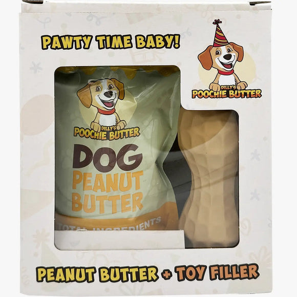 Poochie Butter 8.2oz Squeeze Pack + Medium Toy Birthday Bundle (8.2 oz Medium)