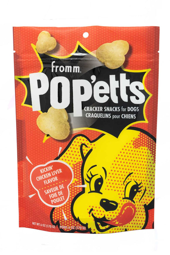 Fromm Pop'etts Kickin' Chicken Liver Flavor Cracker Snacks Dog Treats (6 oz.)