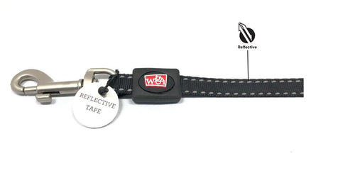 Wigzi Retractable Dog Leash - Gel Handle Black Small