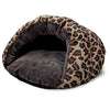 SLEEP ZONE CHEETAH CUDDLE CAVE 22″ CHOCOLATE