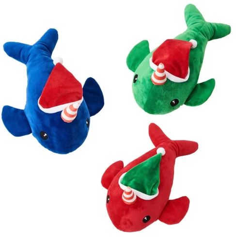Ethical Pet Spot Holiday Narwhals Dog Toy
