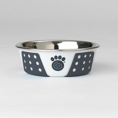 PetRageous Fiji Bowl 5.5 White/Navy Blue