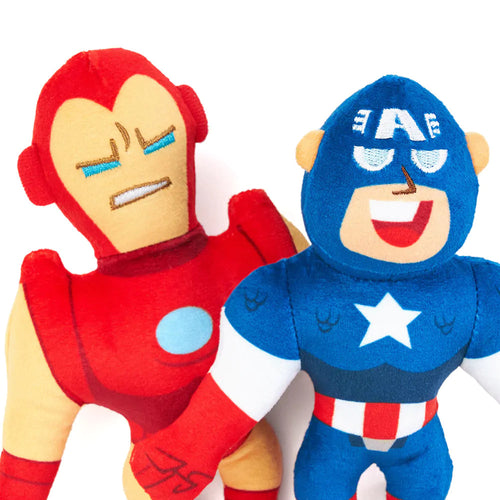ZippyPaws Marvel Avengers Plush 2-Pack – Captain America & Iron Man Dog Toys