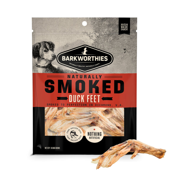 Barkworthies Naturally Smoked Duck Feet Dog Treats