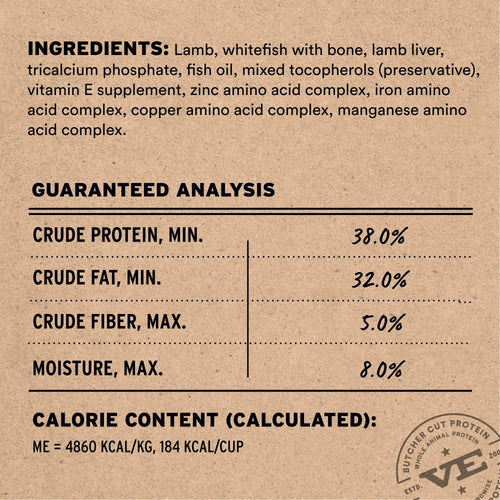 Vital Essentials Freeze-Dried Raw Protein Lamb & Whitefish Soft Nibs Meal or Mixer Dog Food