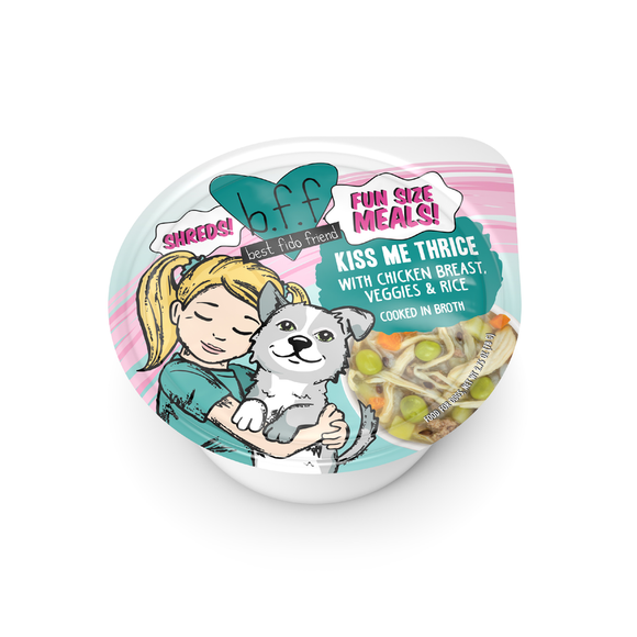 Weruva BFF Fun Size Meals Kiss Me Thrice with Chicken Breast, Veggies & Rice Dog Wet Food