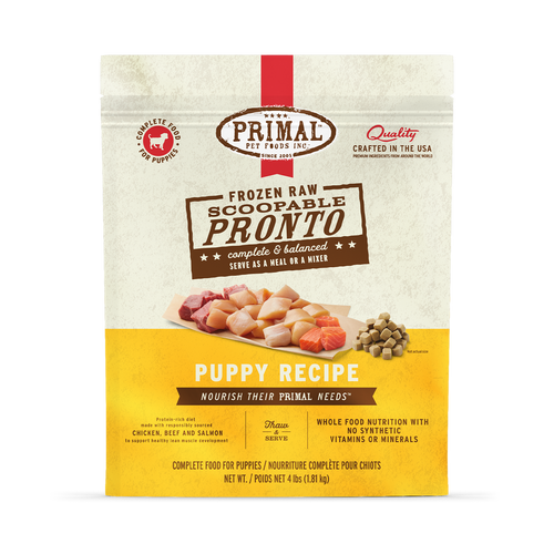 Primal Frozen Raw Scoopable Pronto Dog Food Puppy Recipe