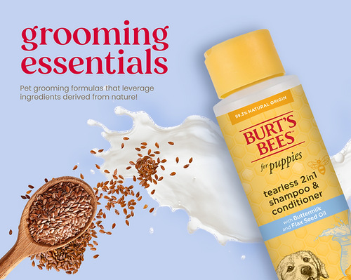 Burt's Bees Tearless 2 in 1 Shampoo and Conditioner for Puppies with Buttermilk & Linseed Oil