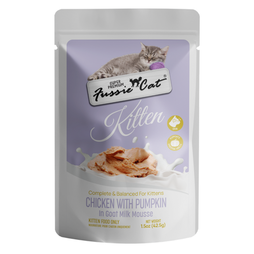 Fussie Cat Chicken with Pumpkin in Goat Milk Mousse Kitten Pouch