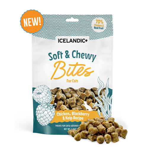 Icelandic+ Chicken, Blackberry & Kelp Recipe Soft & Chewy Bites for Cats