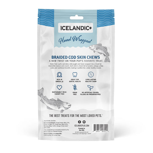 Icelandic+ Cod Skin Braids for Dogs (5pk)