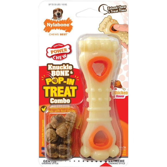 Nylabone Power Chew Knuckle Bone & Pop-In Treat Toy