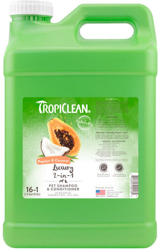 TropiClean Papaya & Coconut Luxury 2-in-1 Shampoo and Conditioner for Pets