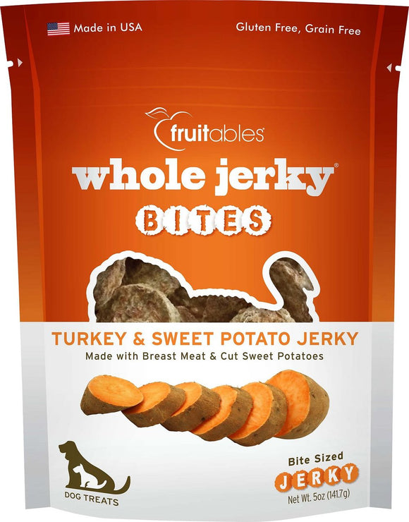 Fruitables Whole Jerky Bites Turkey & Sweet Potato Dog Treats