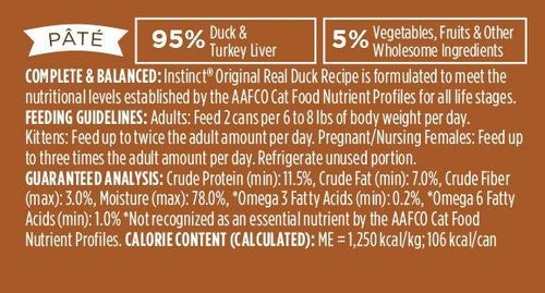 Nature's Variety Instinct Grain-Free Duck Formula Canned Cat Food
