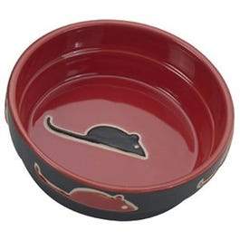 Cat Dish, Red Stoneware, 5-In.