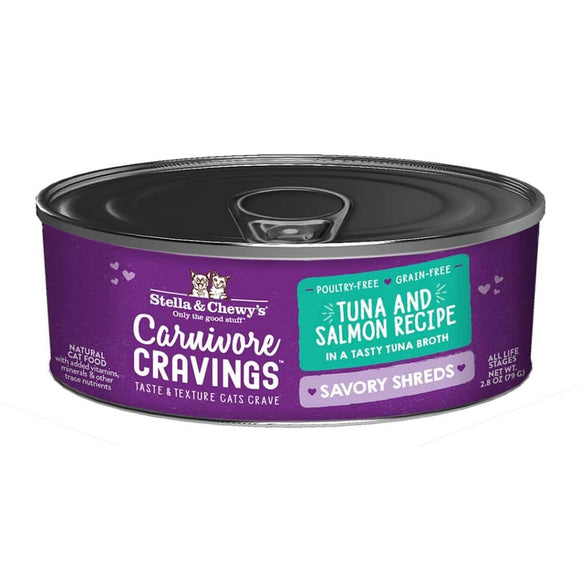 Stella & Chewy's Carnivore Cravings Savory Shreds Tuna & Salmon Dinner Recipe Wet Cat Food