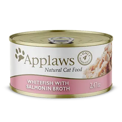 Applaws Natural Wet Cat Food Whitefish with Salmon in Broth