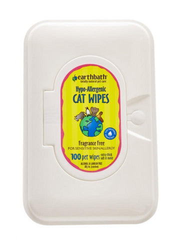 Earthbath Hypo Allergenic Fragrance Free Grooming Wipes for Cats