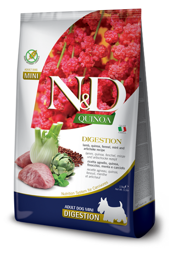 Farmina N&D Quinoa Digestion Lamb, Quinoa, Fennel, Mint and Artichoke Recipe (5.5 LB)