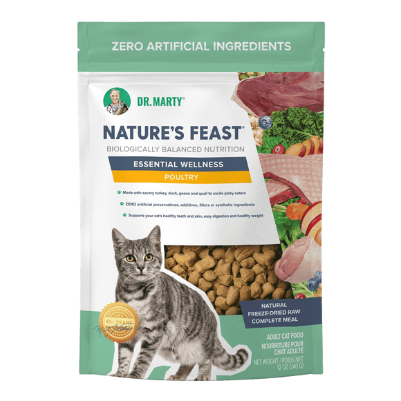 Dr. Marty Nature's Feast Essential Wellness Poultry Freeze Dried Raw Cat Food