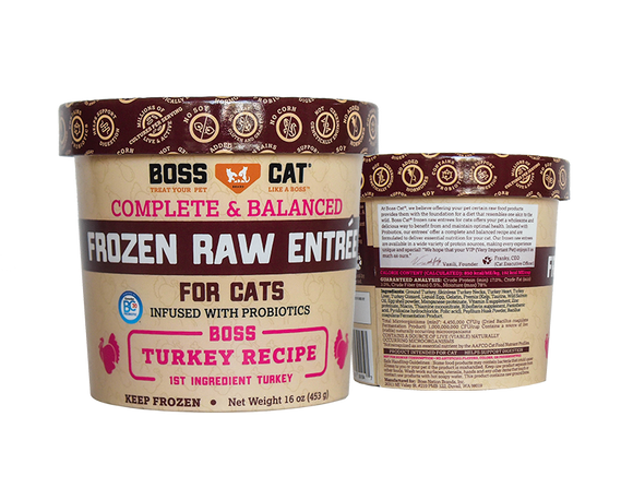 Boss Cat® Complete and Balanced Raw Entrée Deli Cups Turkey Entree (16-oz)