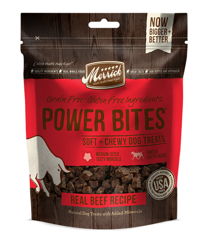 Merrick Power Bites Real Beef Recipe Dog Treats