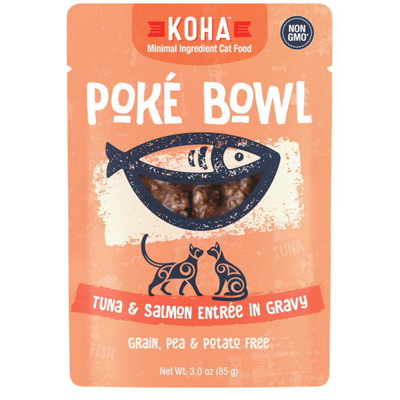 Koha Poké Bowl Tuna & Salmon Entrée in Gravy for Cats (3-oz)