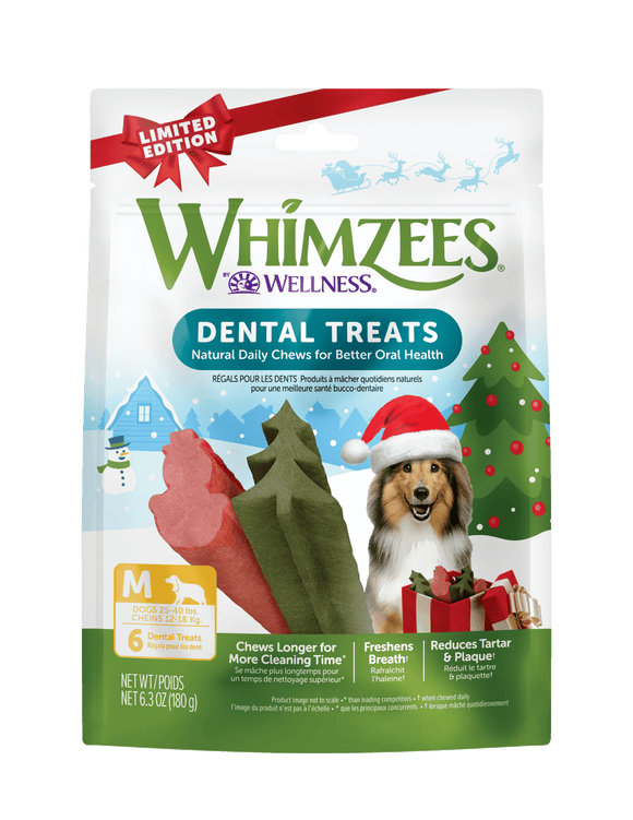 Whimzees® Winter Shapesall Natural Daily Dental Treat For Dogs (Medium)