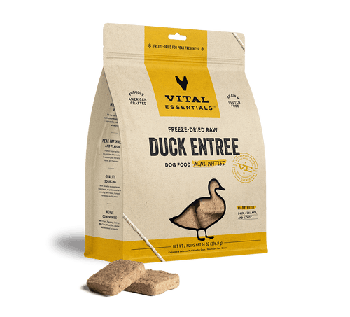 Vital Essentials Freeze-Dried Raw Duck Entrée Mini Patties Dog Food