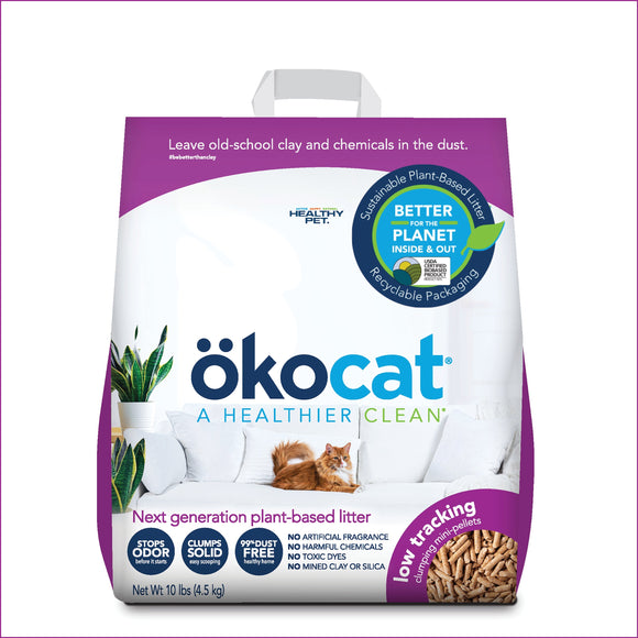 ökocat® Low Tracking, Less Mess Mini-Pellets Clumping Wood Cat Litter