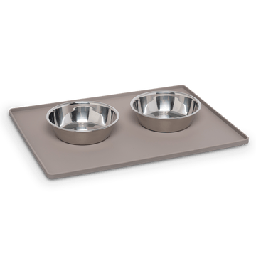 Messy Mutts Silicone Non-Slip Pet Bowl Mat with Raised Edge (16